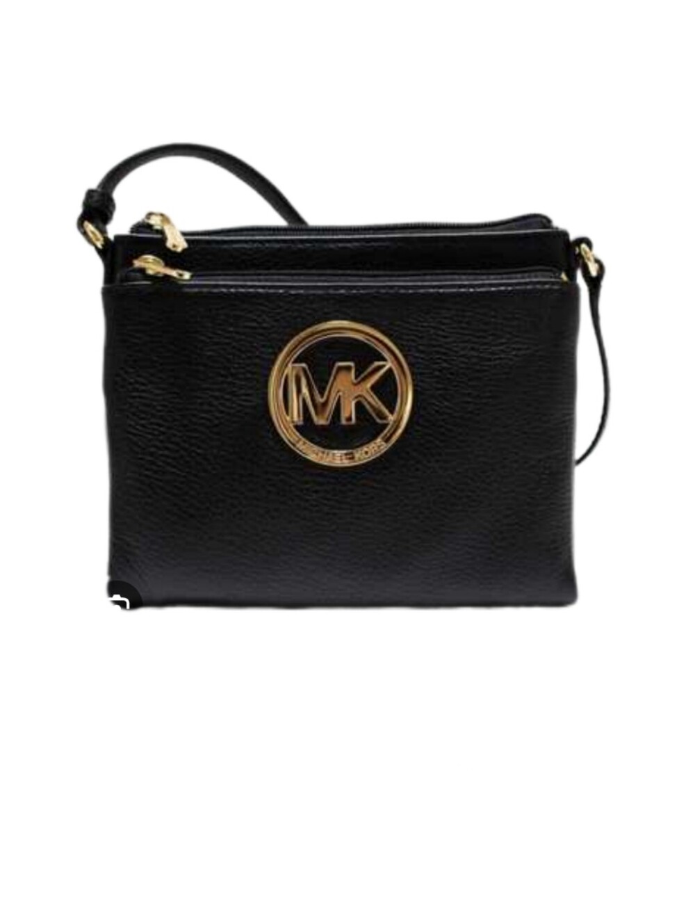 > Michael Kors Black Leather Crossbody Bag